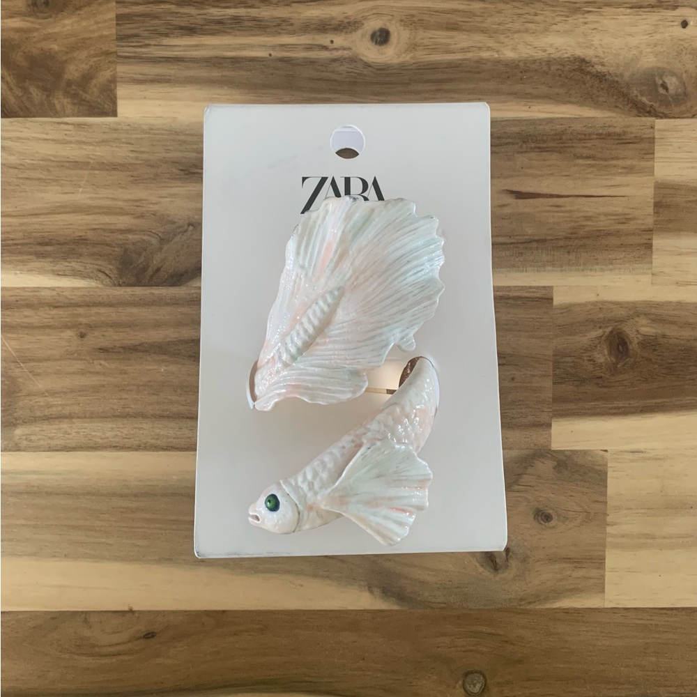 Zara pink fish Cuff Bangle bracelet jewelry NWT